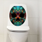 Adesivos De Toalete Criativos 3D Banheiro Decalques Decorativos Cor Cabeça De Caveira