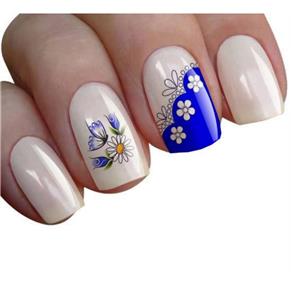 Adesivos de Unhas Feminice`S For Nails com Borboleta e Flores de Renda - M896 - Azul