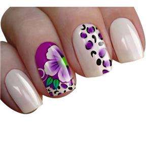 Adesivos de Unhas Feminice`S For Nails com Flores e Pétalas - L090 - Roxo