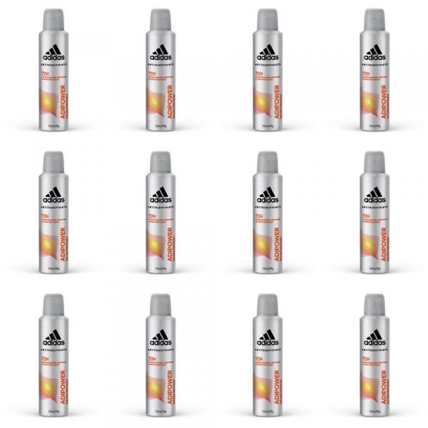 Adidas Adipower Desodorante Aerosol Masculino 150ml (Kit C/12)