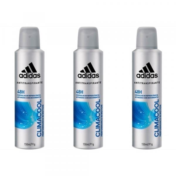 Adidas Climacool Desodorante Aerosol Masculino 150ml (Kit C/03)