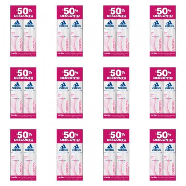 Adidas Control Desodorante Aerosol Feminino 2x150ml (Kit C/12)