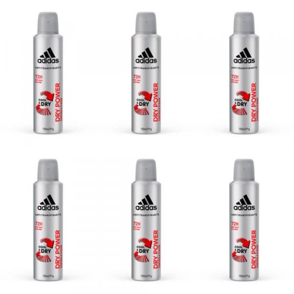 Adidas Dry Power Desodorante Aerosol Masculino 150ml (Kit C/06)
