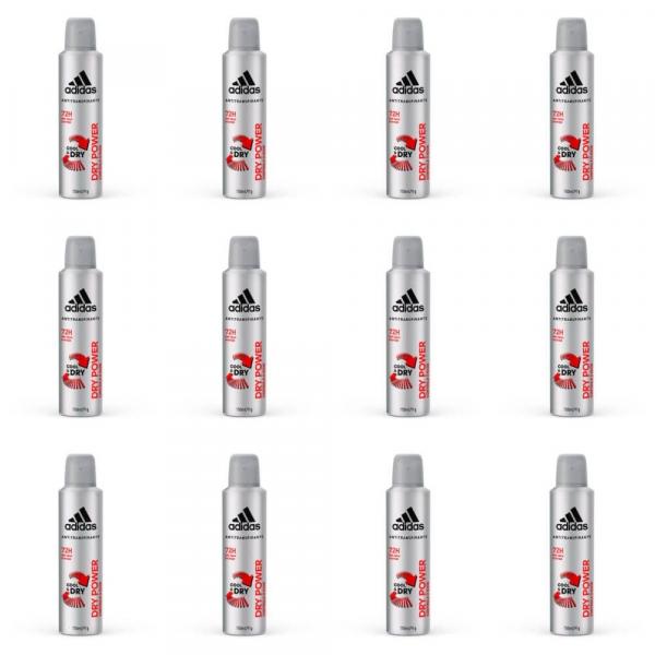 Adidas Dry Power Desodorante Aerosol Masculino 150ml (Kit C/12)