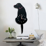 Adorável Criativo Acrílico Cauda Dos Desenhos Animados Sacudindo Cão Labrador Relógio De Parede Em Acrílico