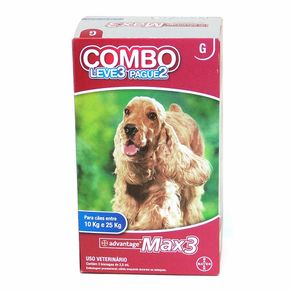 ADVANTAGE MAX 3 COMBO - para Cães de 10g Até 25kg- 2,5ml