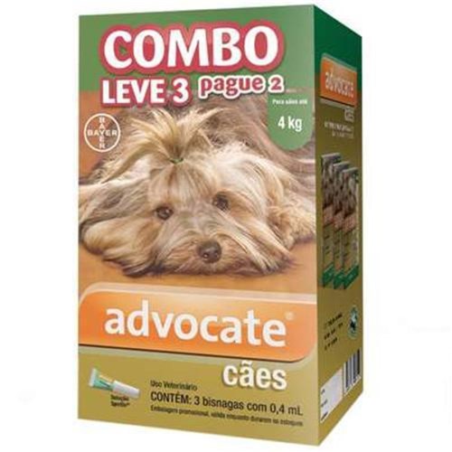 Advocate Caes Combo 0,4 Ml Pague 2 Leve 3