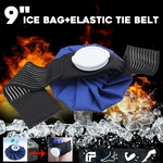 Aequeen 9 \\ '\\' Ice Bag Pack + Protetor Elastic Tie Belt Set Reutilizável Na Cabeça Do Joelho Lesão Na Perna Alívio Da Dor Saco De Gelo Cuidados De Saúde Primeiros Socorros