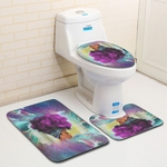 Africano Mulheres Com Roxo cabelo Skidproof Toilet Seat Cover Bath Mat Tampa Tampa B