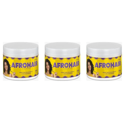 Afrohair Creme Relaxante Permanente 500g (kit C/03)