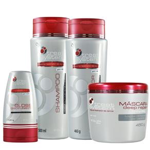 Agi Max Treat System Kit Cabelos Quimicamente Tratados Shampoo, Condicionador, Gloss e Máscara