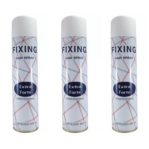 Agima Fixing Hair Spray Extra Forte 400ml - Kit com 03