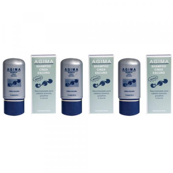 Agima Shampoo Cinza 80ml (Kit C/03)