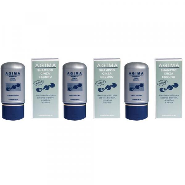 Agima Shampoo Cinza Escuro 80ml (kit C/03)
