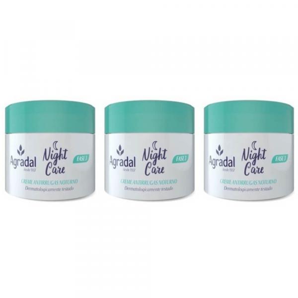 Agradal Night Care Creme Facial Antirrugas 55g (Kit C/03)