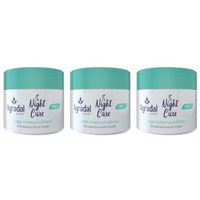 Agradal Night Care Creme Facial Antirrugas 55g - Kit com 03