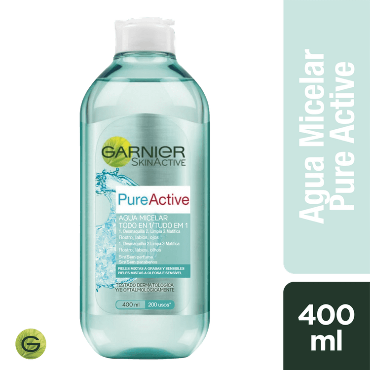 Agua Micelar Garnier, Pure Active, 400 Ml