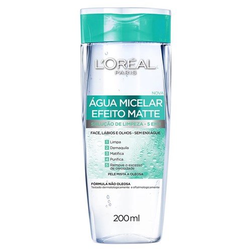 Água Micelar L'oréal Efeito Matte 5 em 1 200ml