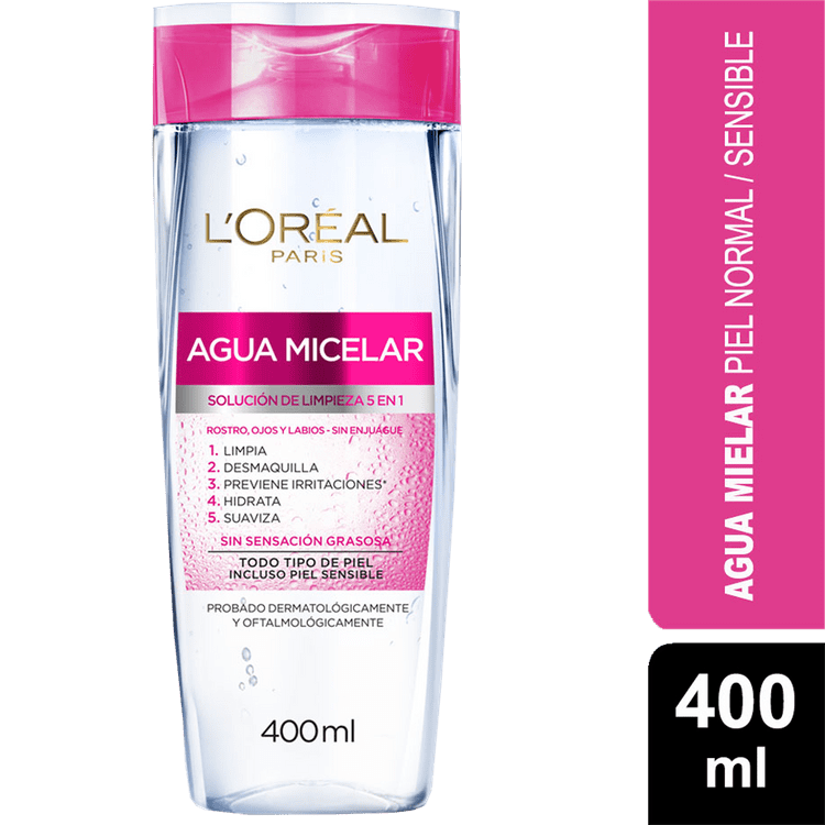 Agua Micelar L'Oréal Hidratotal 5 Piel Mixta, 400 Ml Agua Micelar L'oreal Hidratotal 5 Piel Mixta, 400 Ml