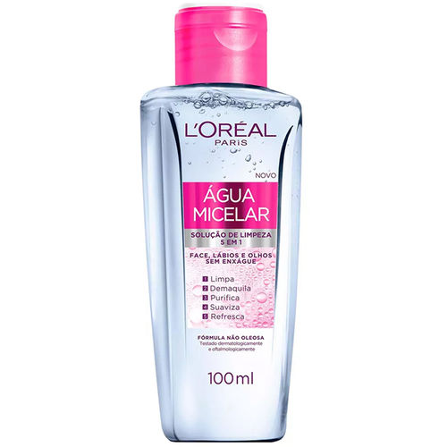 Água Micelar L'Oréal Limpeza Facial 5 em 1 100 Ml