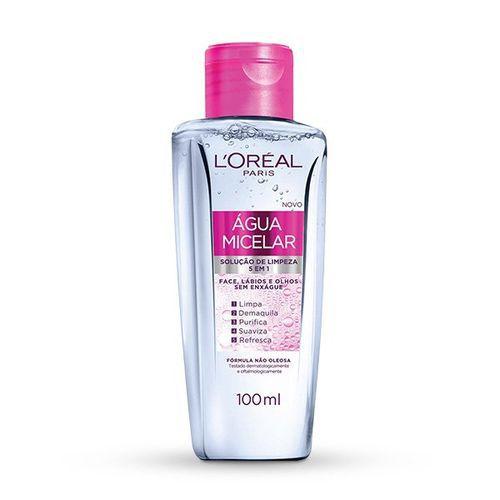 Água Micelar L'Oréal Solução Limpeza Facial 5 em 1 - 100ml - Loreal