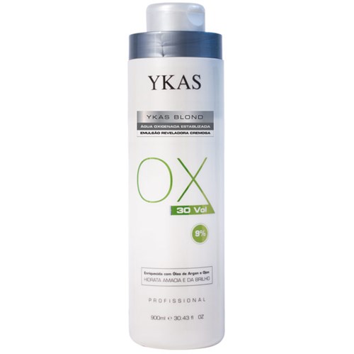 Água Oxigenada Ykas Blond Oxidante 900ml - 30 Volumes