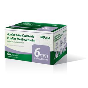 Agulha P/ Caneta de Insulina MedLevensohn 6mm - 100 Und