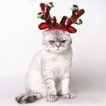 Ajustável Cão De Estimação Gato Antler Chapéu Cap Cabelo Hoop Natal Traje Vestido