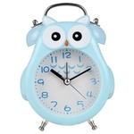 Alarm Clock bonito dos desenhos animados da coruja sahpe metal Mute Movimento com luz noturna