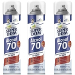 Alcool 70 Higienização SuperDom 300ml Aerossol Kit com 3