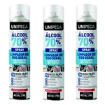 Álcool 70% Spray 400ml/290g - KIT com 3 unidades