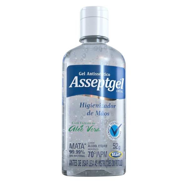 Álcool em Gel Antisséptico Cristal 52g - Pc / 12 - Asseptgel