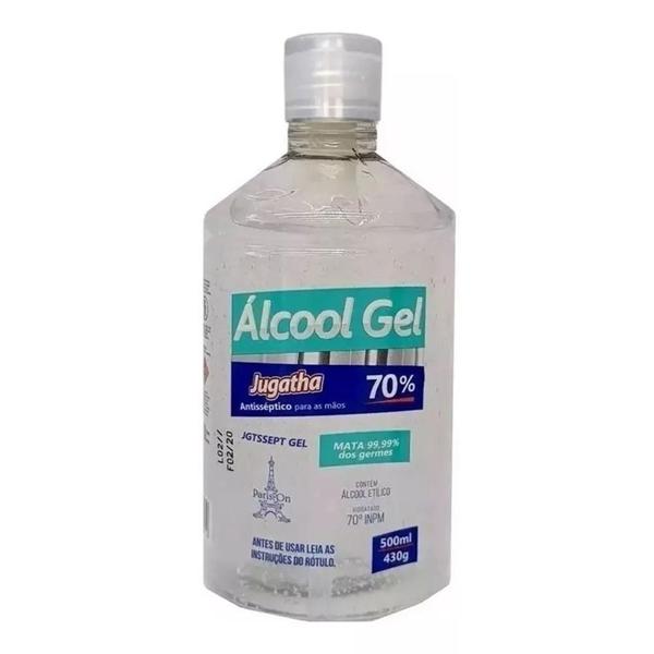 Álcool Gel 70% para Mãos Antisséptico Bactericida Jugatha 500ml