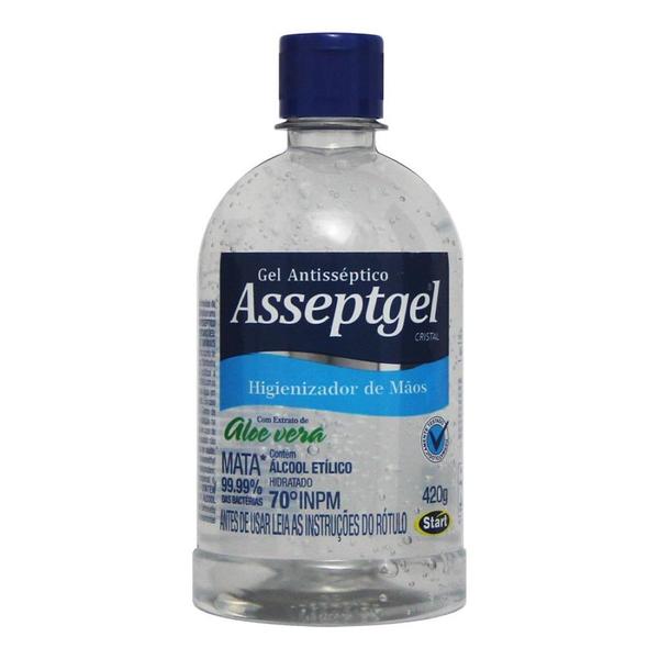 Álcool Gel Antisséptico Higienizador de Mãos 420g - Asseptgel