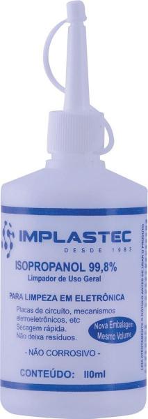 Álcool Isopropílico 110ML Bico Aplicador Implastec