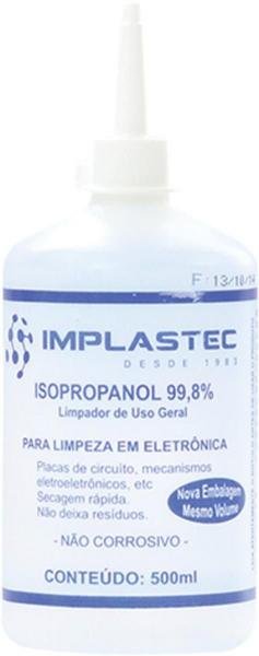 Alcool Isopropilico 500ML com Bico Aplicador - Implastec