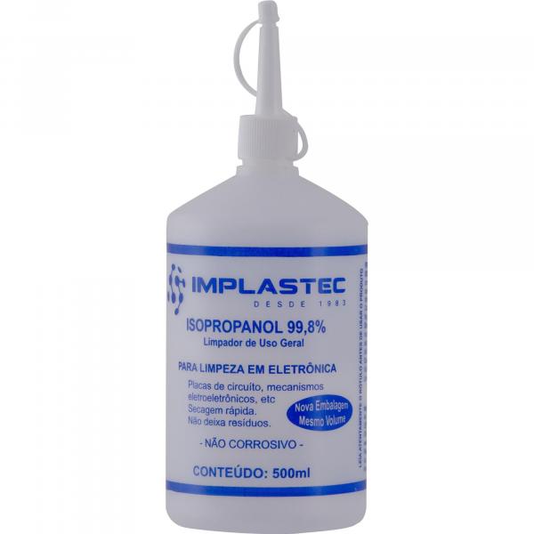 Álcool Isopropílico Isopropanol 500ml IMPLASTEC
