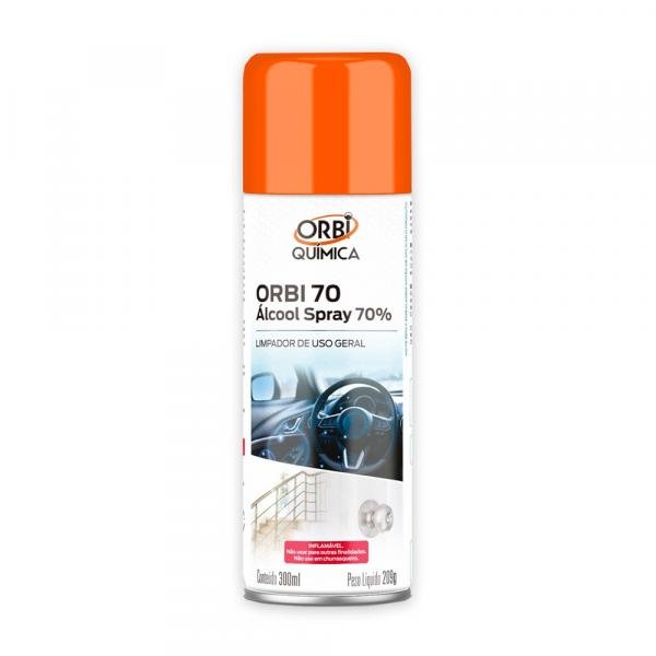 Álcool Spray 70 Antisséptico e Higienizador 300ML 209G Orbi