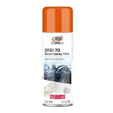 Álcool Spray 70% Antisséptico e Higienizador 300ML 209G Orbi