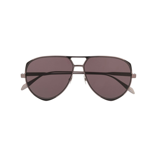 Alexander McQueen Eyewear Óculos de Sol Aviador - Preto