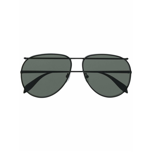 Alexander McQueen Eyewear Óculos de Sol Aviador - Preto