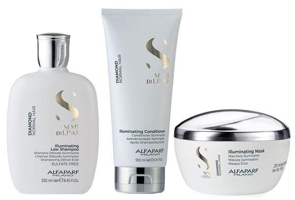 Alfaparf Semi Di Lino Kit Diamond Shampoo (250ml), Condicionador (200ml) e Máscara (200ml)
