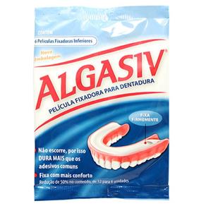 Algasiv Películas Fixadoras Inferiores para Dentaduras C/ 6 Unidades