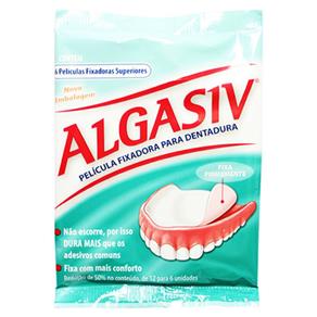 Algasiv Películas Fixadoras Superiores para Dentaduras C/ 6 Unidades