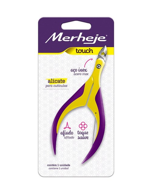 Alicate Touch Cutícula - Amarelo/violeta Sm - Merheje