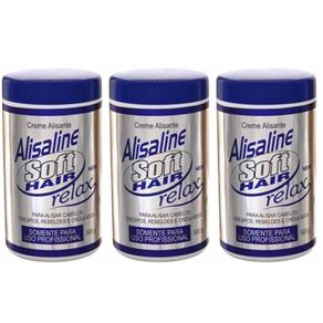 Alisaline Relax Soft Hair Creme Alisante 500g - Kit com 03