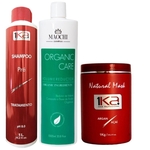 Alisamento Capilar Orgânico kit com 3 Passos Shampoo Ativo e Natural Maski 1ka