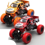 Alloy 4 rodas Primavera Pull Veículo Back Off-road com pichações carro Brinquedos como presentes para miúdos (cor aleatória)