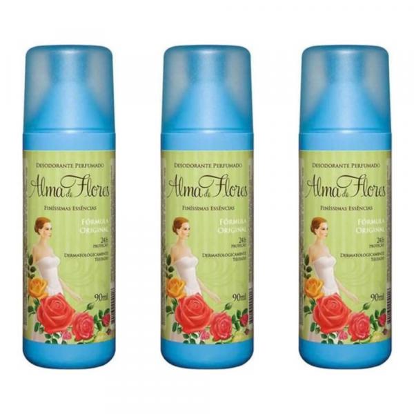 Alma de Flores Clássico Desodorante Spray 90ml (Kit C/03)