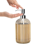 Alta Qualidade Grande Bottle 18 oz Manual do sabonete L¨ªquido Clear Glass Hand Sanitizer